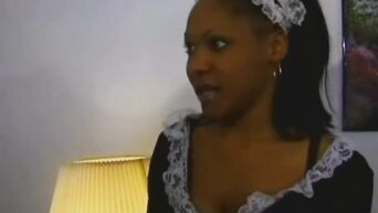 White boss fucks black maid Adina Jewel in the ass