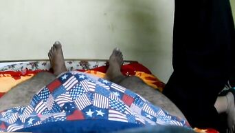 Indian bride jerking cock to sleeping groom
