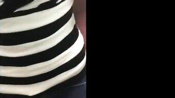 Beautiful brunette sucks fat dick in department store
