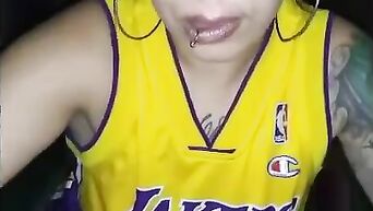 Female drug addict smokes marijuana and sucks penis