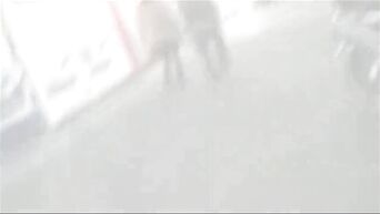 Young Japanese housewife laughs during first sex in front of camera