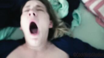 Husband brutally fucks sleeping drunk wife