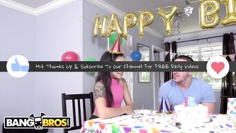 Dick in ass on birthday for petite Holly Hendrix