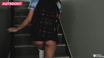 Latin schoolgirl Esperanza Del Horno threesome anal