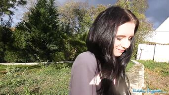 Crying brunette gets fucked by unfamiliar blogger