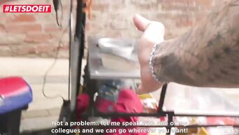 Real ice cream saleswoman gets fucked like whore