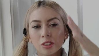 Kinky schoolgirl Kat Dior fed cum and pounded mercilessly