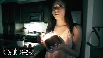 Cute teen gets pounded in the kitchen when the lights go out - BABE