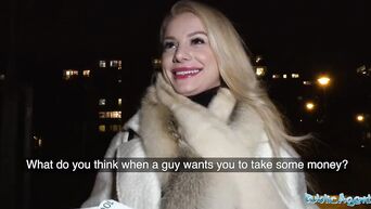 Public Agent Sexy blondes tight shaven pussy filled with cum