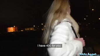Public Agent Sexy blondes tight shaven pussy filled with cum