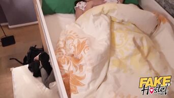 Fake Hostel Young fella has sneaky sex with older lady before gf joins