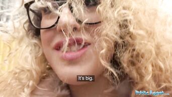 Public Agent Spanish shaven pussy fucked outdoors in public