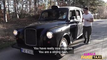 Female Fake Taxi Jogger gets a free backseat pussy ride