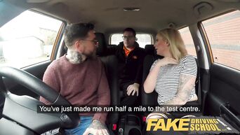 Fake Driving School 2 students have hot backseat sex when instructor leaves