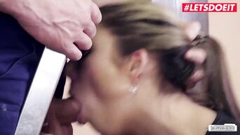 LETSDOEIT - Horny German Secretary Rides Handyman's Cock at Work