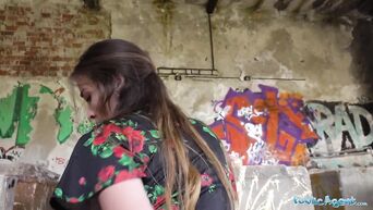 Public Agent Tattooed horny minx Kylie Nymphette cums on huge cock outdoors