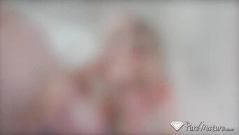PUREMATURE Busty MILF fucked in the bathroom after little bubbly