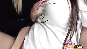 Female Fake Taxi Backseat lesbian orgasm lessons