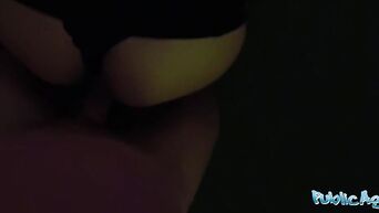 Public Agent stood up hottie gets pussy stretched anyway