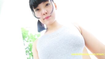 Jav Debut Teen Tsukasa Kanzaki Teases Pulling Her One Peace Between Her Pus
