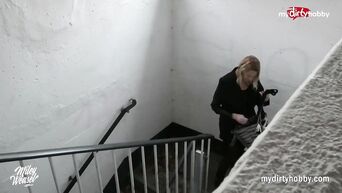 MyDirtyHobby - Amateur babe Miley gets tied up and fucked in a public place