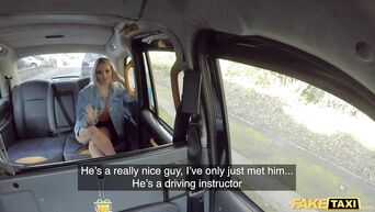 Fake Taxi anal training for hot blonde cock sucker Louise Lee