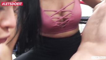 LETSDOEIT - Hot Teen BFF's Scam Gym Owner Of His Honeymoon Money