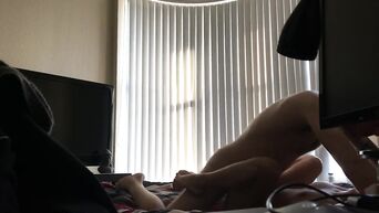 Tiny Asian morning sex on hidden camera