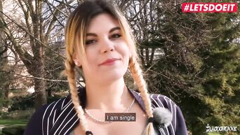 LETSDOEIT - Busty French Teen Starts Her Porn Career With Double Anal