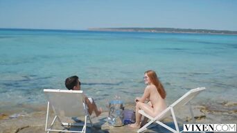 VIXEN Horny Model Hooks Up With Hungry Couple On Vacation