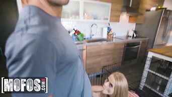 Caged  teen Paris White gets cum on her socks - MOFOS