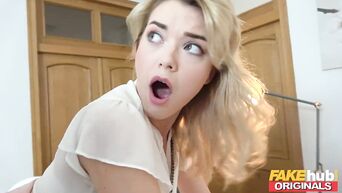 FAKEhub sexy office girl anny aurora spanked and fucked calling him daddy