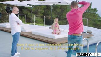 TUSHY Model has a crush on her manager and uses a butt plug to get his atte