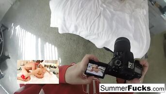 Sexy Summer Brielle fucks brunette teen Addison