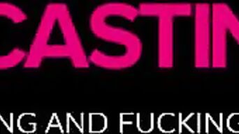 Busty ebony Sierra creampied in first porn casting