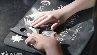 Big Natural Tits & Ouija Board Makes Hot Threesome! -GIRLSWAY