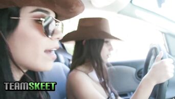 StepSiblings - Thick Cowgirl Stepsisters Share A Huge Cock