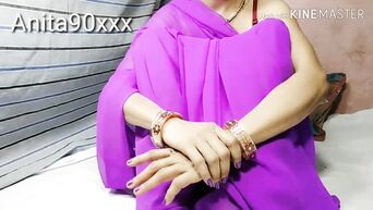 Desi Bhabhi in Purple Saree