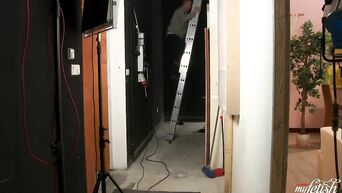 Long leggy babe black stocking sex!!