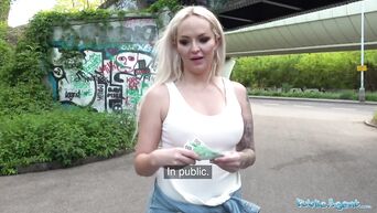 Public Agent Curvy milf Louise Lee fucks in public