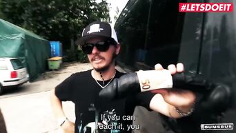LETSDOEIT - Thicc German Blonde Rides a Big Cock In The Car