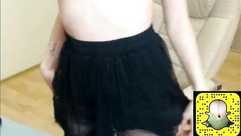 The blonde masturbates without taking off her underpants