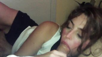 A verified amateur porn with a Latin brunette who does blowjob