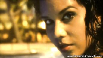 Indian girl shows an erotic show in the water for romantic music
