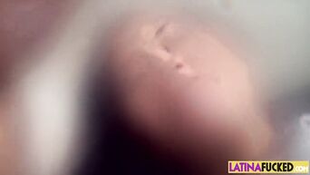 Latin porn: Brunette with big ass coolly makes a deep blowjob