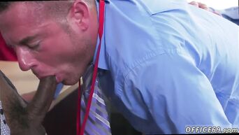 The first working day and the first anal homosexual sex in the office
