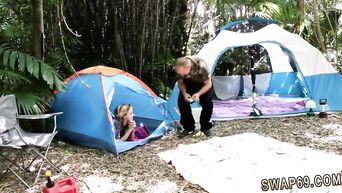 Family porn: Daughters do daddies blowjob in the campaign