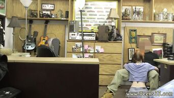 Teen porn: Red-haired girl does blowjob to young manager in the office