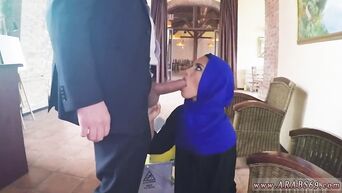 Rich man gave Arab housekeeper money so that she sucked big dick