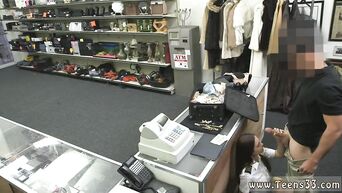 Latin stewardess sucks big dick seller in the store